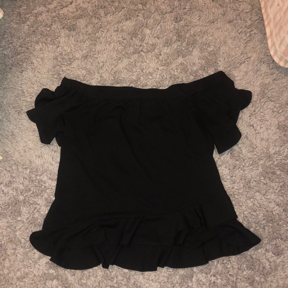 Black off the shoulder top